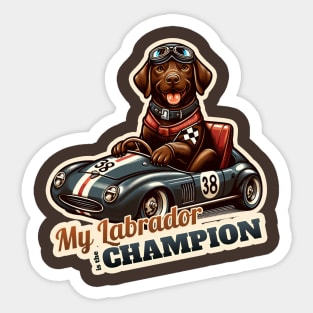 Car racer Labrador Retriever Sticker
